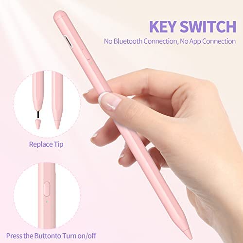 Stylus Pens for Touch Screens, Stylus Pen for iPad, Rechargeable Stylus Pencil Compatible with iPhone/iPad/Mini/Air/Android/Tablet and Other Touch Screens Devices - Image 2