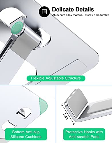 RIWUCT Foldable Laptop Stand, Height Adjustable Ergonomic Computer Stand for Desk, Ventilated Aluminum Portable Laptop Riser Holder Mount Compatible with MacBook Pro Air, All Notebooks 10-16" - Image 6