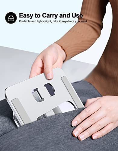 RIWUCT Foldable Laptop Stand, Height Adjustable Ergonomic Computer Stand for Desk, Ventilated Aluminum Portable Laptop Riser Holder Mount Compatible with MacBook Pro Air, All Notebooks 10-16" - Image 4