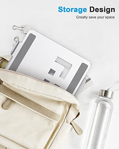 OMOTON Adjustable Laptop Stand for Desk, Ergonomic Computer Stand, Portable Laptop Riser for Standing Height up to 20" Compatible with MacBook Air/Pro, Dell and All Laptops 10-17 inch, Silver - Image 7