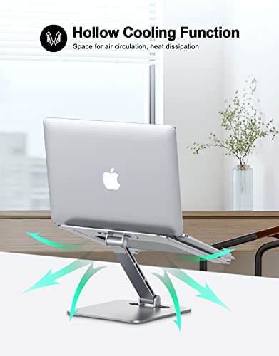 RIWUCT Foldable Laptop Stand, Height Adjustable Ergonomic Computer Stand for Desk, Ventilated Aluminum Portable Laptop Riser Holder Mount Compatible with MacBook Pro Air, All Notebooks 10-16" - Image 3