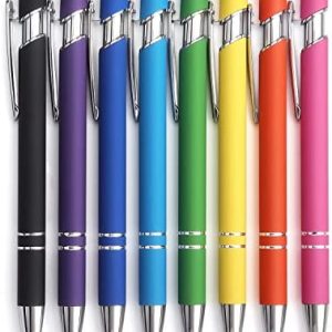 8 Pack Ballpoint Pen 2-in-1 Stylus Retractable Ballpoint Pen with Stylus tip, Metal Stylus Pen for Touch Screens, 1.0 mm Black Ink