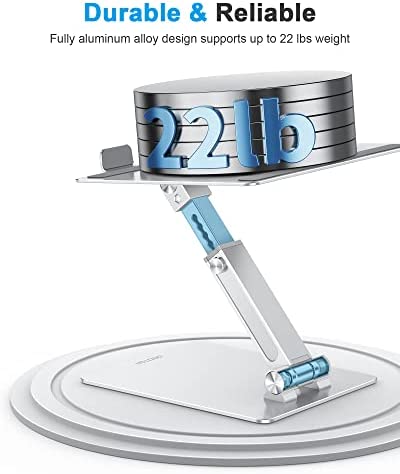 OMOTON Adjustable Laptop Stand for Desk, Ergonomic Computer Stand, Portable Laptop Riser for Standing Height up to 20" Compatible with MacBook Air/Pro, Dell and All Laptops 10-17 inch, Silver - Image 4