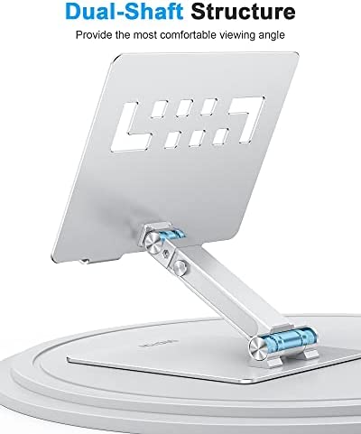 OMOTON Adjustable Laptop Stand for Desk, Ergonomic Computer Stand, Portable Laptop Riser for Standing Height up to 20" Compatible with MacBook Air/Pro, Dell and All Laptops 10-17 inch, Silver - Image 3