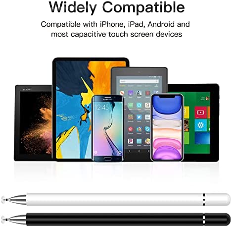 Stylus for iPad (2 Pcs), StylusHome Magnetic Disc Universal Stylus Pens Touch Screens for Apple/iPhone/Ipad pro/Mini/Air/Android/Microsoft/Surface All Capacitive Touch Screens - Black/White - Image 6