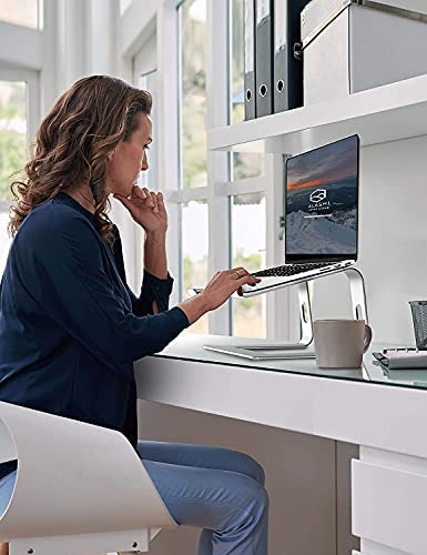 SOUNDANCE Laptop Stand, Aluminum Computer Riser, Ergonomic Laptops Elevator for Desk, Metal Holder Compatible with 10 to 15.6 Inches Notebook Computer, Silver - Image 8