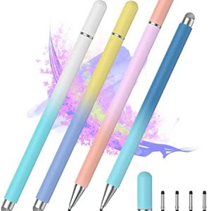 Stylus Pens for Touch Screens, 2 in 1 Sensitivity & Precision Stylus Pen for iPad, Stylus Pencil Compatible with iPhone, Apple iPad, Android, Tablets and All Universal Touch Screen (4 Pack)