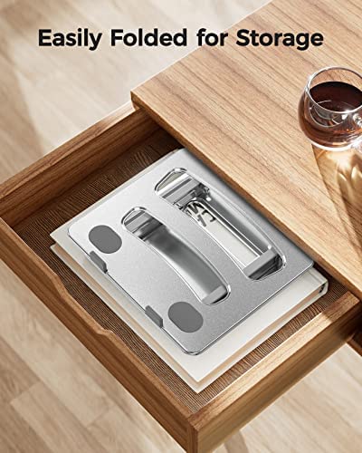 LORYERGO Adjustable Laptop Stand, Portable Laptop Riser for 17.3inch Laptops, Adjustment Laptop Stand for Desk, Portable Laptop Riser Holds Up to 17.6lbs Laptop Riser for Notebook - Sliver - Image 6