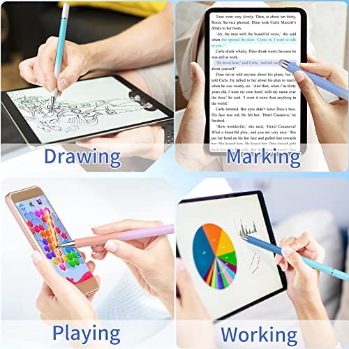 Stylus Pens for Touch Screens, 2 in 1 Sensitivity & Precision Stylus Pen for iPad, Stylus Pencil Compatible with iPhone, Apple iPad, Android, Tablets and All Universal Touch Screen (4 Pack) - Image 4