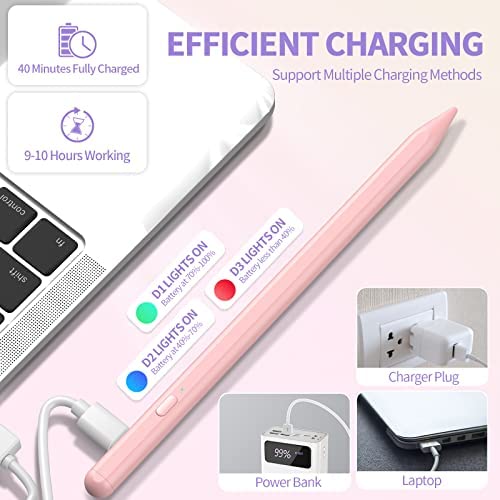 Stylus Pens for Touch Screens, Stylus Pen for iPad, Rechargeable Stylus Pencil Compatible with iPhone/iPad/Mini/Air/Android/Tablet and Other Touch Screens Devices - Image 3